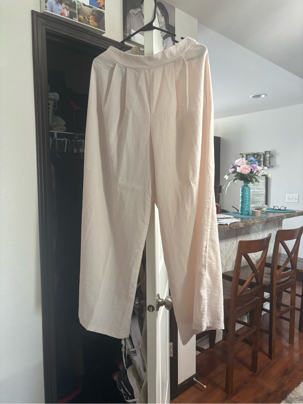 SHEIN Cream Wide-Leg High-Rise Pants And Top